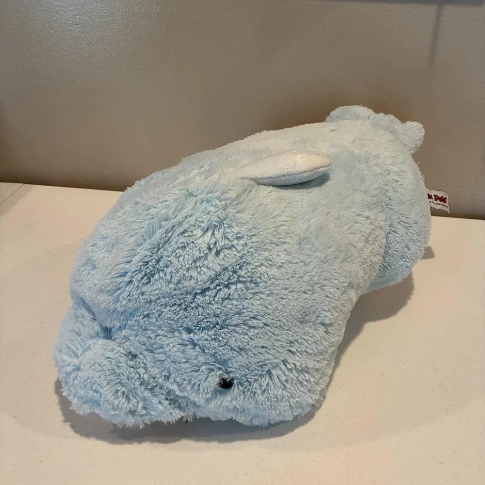 Pillow Pets Originals Blue Dolphin Squeaky 2010 Stuffed Plush Toy Blue‎ Lovey